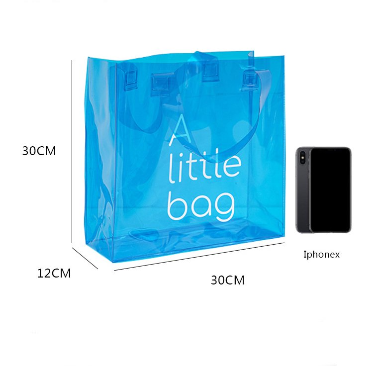 Colored PVC Shopping Bag Customized Logo Tote Bag Transparent Beach Shopping Small Tote