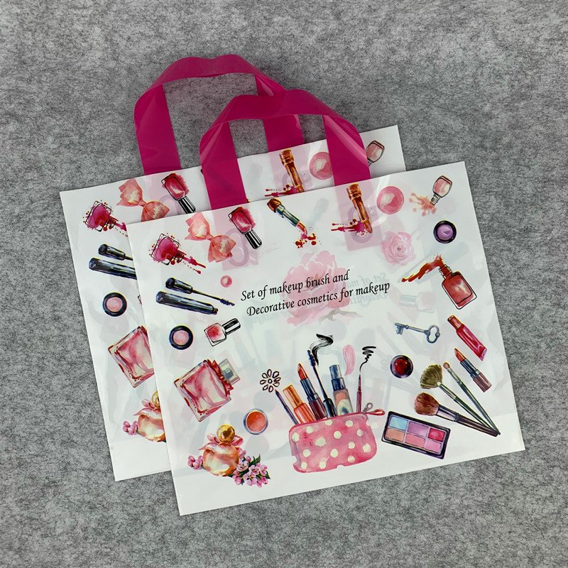 Spot Wholesale Plastic Tote Bag Fashion Clothing Store Shopping Bag Cosmetics Handbag Thick Gift Bag