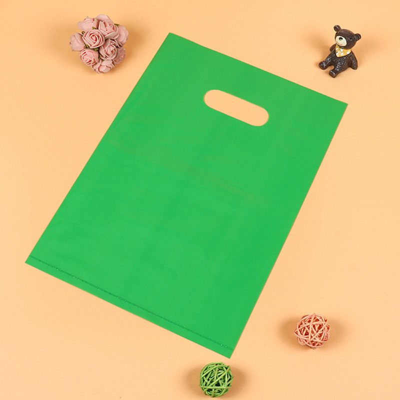 Recyclable Die Cut Handle Plastic Bags Custom Pink Plastic Thank You Shopping Bag Plastic Bag Handle