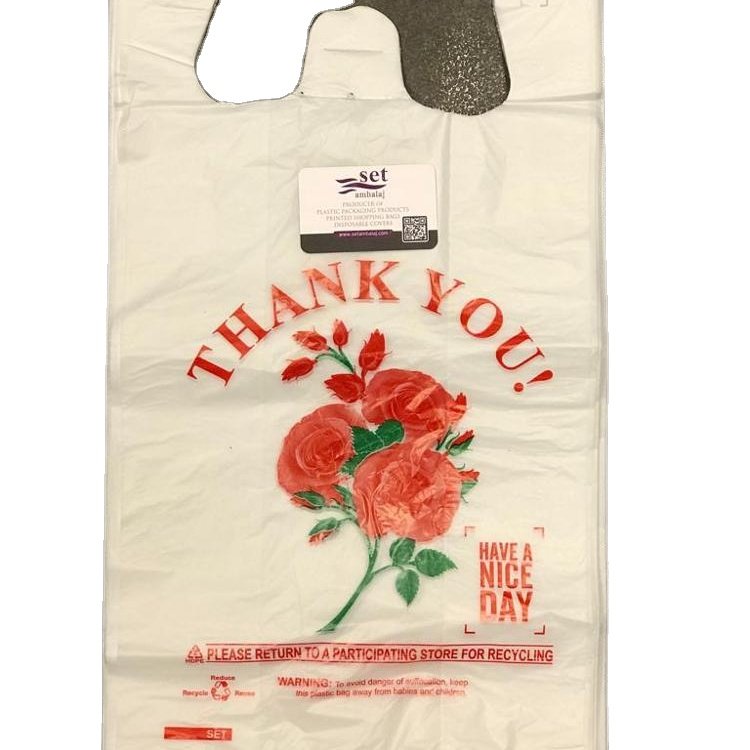 High Quality Plastic Bag With Handle Premium Cheap Shopping Bag Gift T Shirt Bag Grocery Supermall