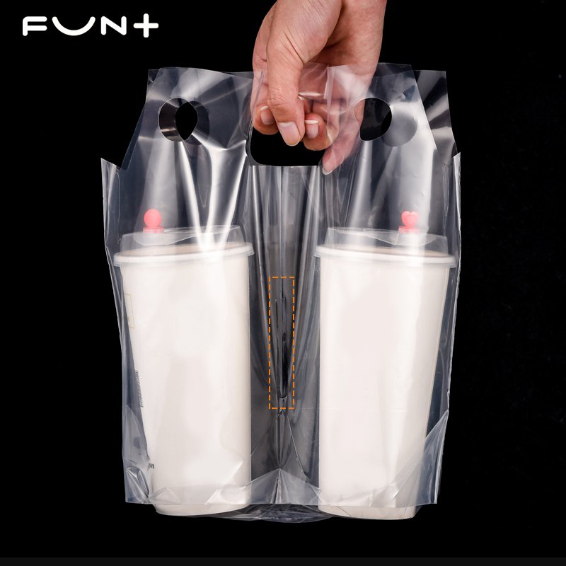 China Factory direct sale plastic bag with logo print, transparent plastic bag for milk tea shop