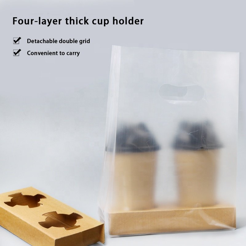 China Factory direct sale plastic bag with logo print, transparent plastic bag for milk tea shop