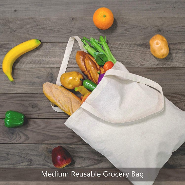 Custom Logo Printed Cotton Cloth Ladies fashion Shopping Bag Canvas Tote Bags