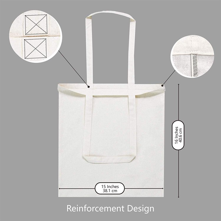 Custom Logo Printed Cotton Cloth Ladies fashion Shopping Bag Canvas Tote Bags
