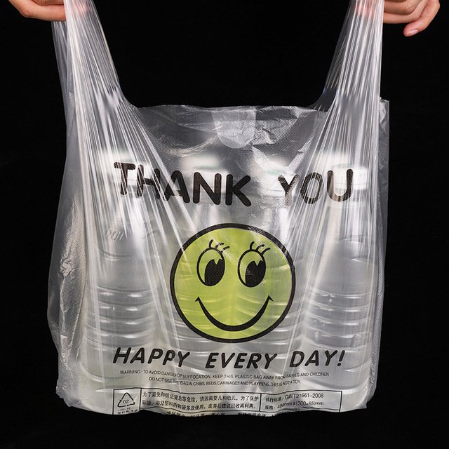 Hot sale shopping bag plastic thank you plastic bag plastic packing bag