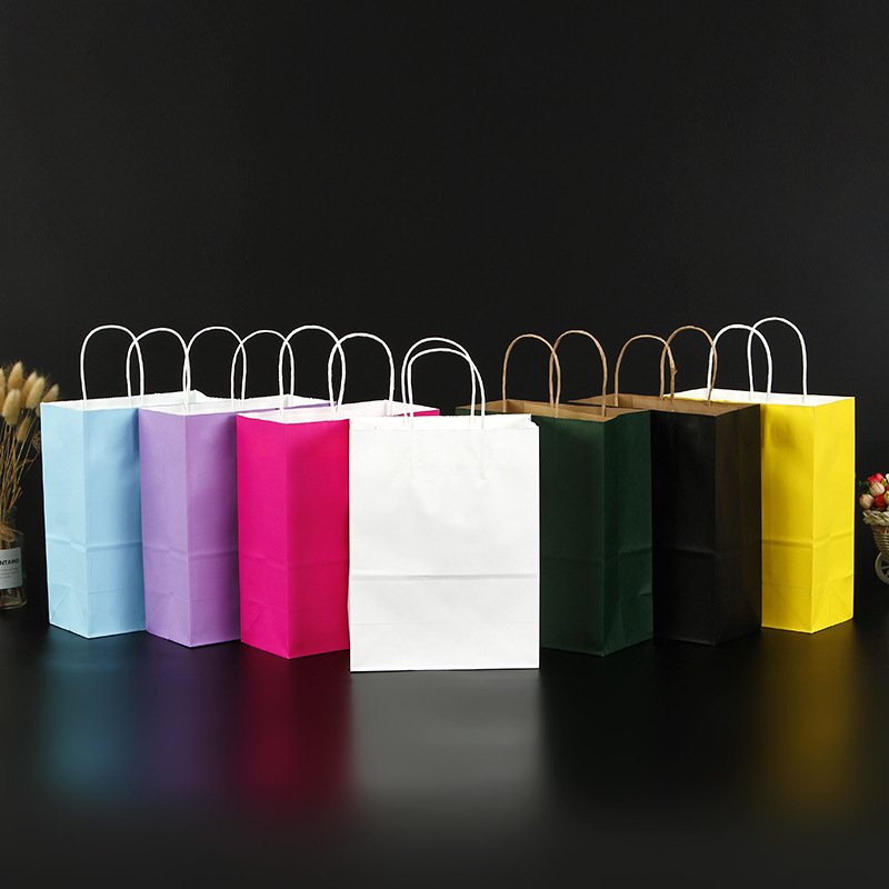 Customized Fashion Shopping Bag Brown Kraft Paper Bags Take Away Food Bag