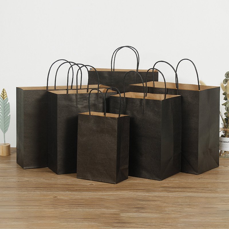 Customized Fashion Shopping Bag Brown Kraft Paper Bags Take Away Food Bag