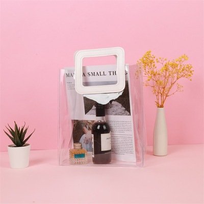 Factory wholesale custom shopping bag PVC TPU durable transparent holographic laser washable handbag