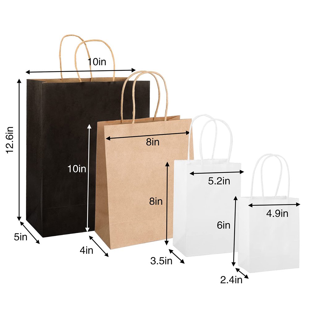 Factory Direct Sale Candy Flowers Food Takeaway Packaging Shopping Bags Multicolor Biodegradable Kraft retail paper bag jewelry