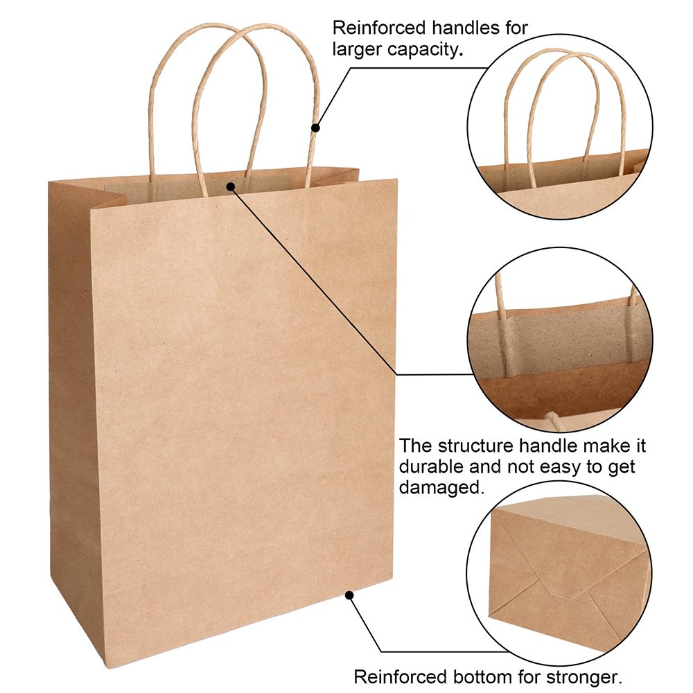 Factory Direct Sale Candy Flowers Food Takeaway Packaging Shopping Bags Multicolor Biodegradable Kraft retail paper bag jewelry