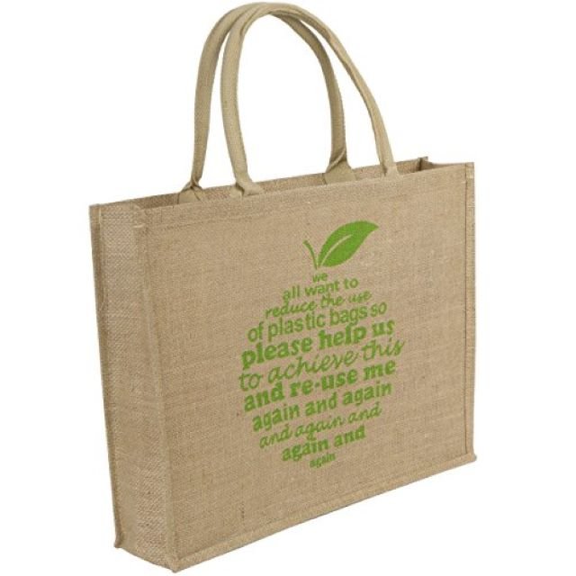 Wholesale Custom Printing Logo Natural Gunny Eco Friendly Jute Tote Bag Recycle Foldable Jute Shopping Bag