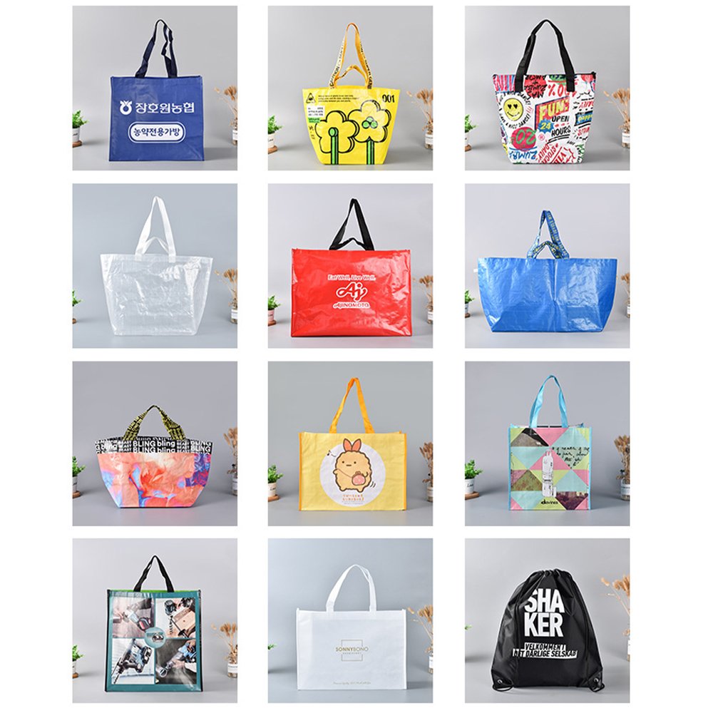 High Quality Custom PP Woven Gift Bag Polyester Laminated Eco-Friendly Reusable Waterproof Shopping Tote Bags With Logo Brand