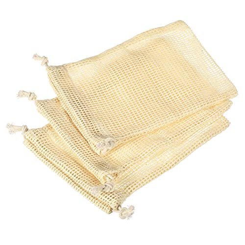 Zero Waste 100% Organic Eco Friendly Storage Shopping Bag Reusable Cotton Vegetable Mesh Drawstring Net Bags