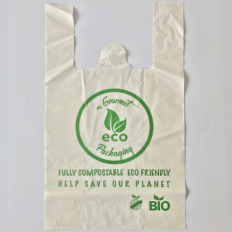 plastic t-shirt bag Factory Price corn starch Custom packaging plant bag 100% biodegradable compostable Factory Price