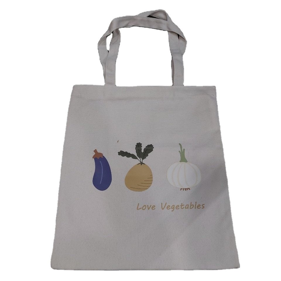 Lady's Cotton Fabric Canvas Tote Bag with Long Handle for Shopping