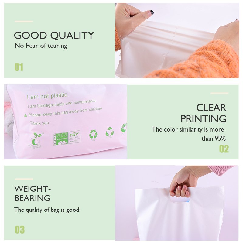 Custom Logo Design Printing Handle Bag PE Plastic Shopping Bag For Apparel Packing