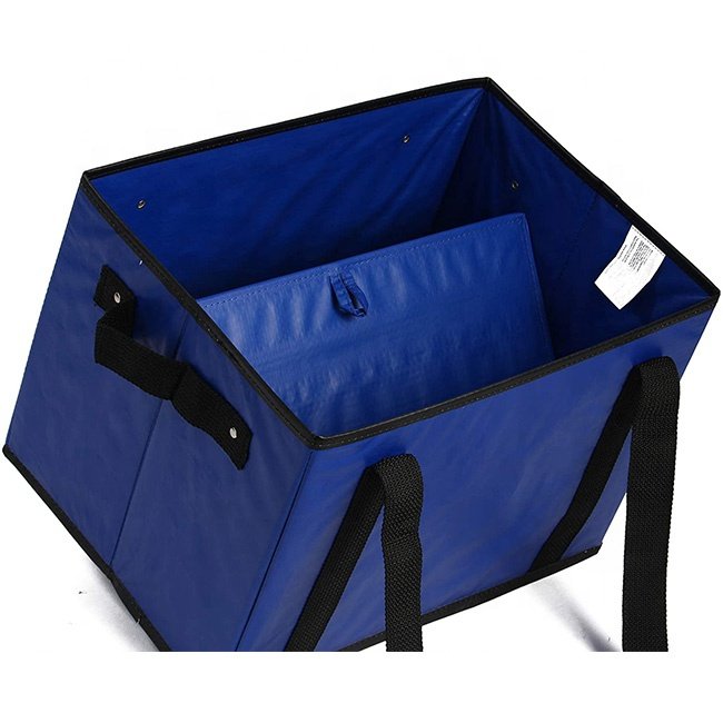 Long Shoulder Straps Heavy Duty Storage Shopping Bag Large Capacity cooler bag insulated Foldable Storage Tote Bag Boxes Bins