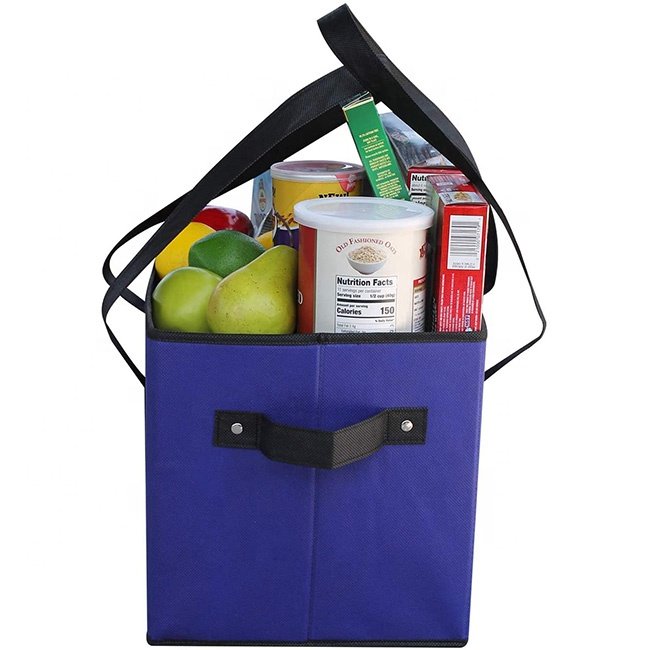 Long Shoulder Straps Heavy Duty Storage Shopping Bag Large Capacity cooler bag insulated Foldable Storage Tote Bag Boxes Bins
