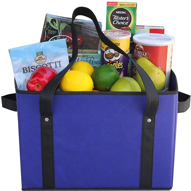 Long Shoulder Straps Heavy Duty Storage Shopping Bag Large Capacity cooler bag insulated Foldable Storage Tote Bag Boxes Bins