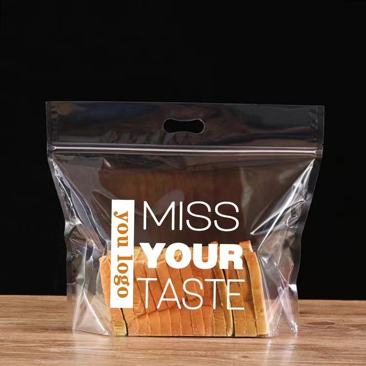 Custom printed pita sourdough baguette clear bread bag bakety bread packing bags reusable loaf bread plastics bags