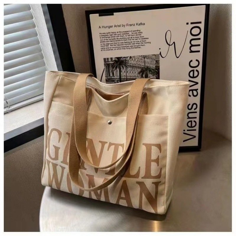 Printing Handbag Vintage Women's Tote Bag Canvas Handbag Shopping Bag Canvas Tote Letter Bag Wholesale