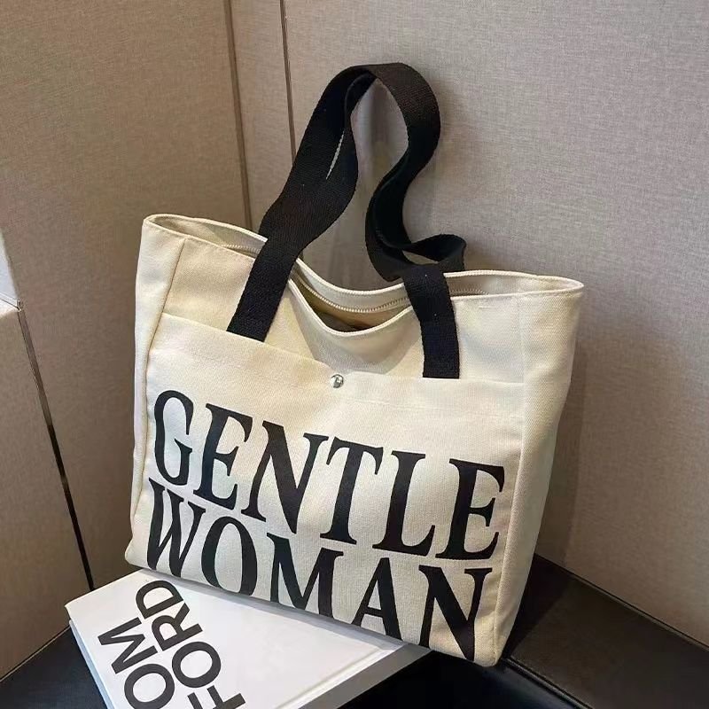 Printing Handbag Vintage Women's Tote Bag Canvas Handbag Shopping Bag Canvas Tote Letter Bag Wholesale