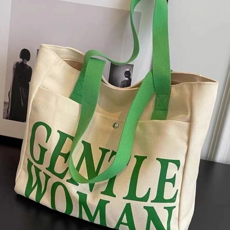 Printing Handbag Vintage Women's Tote Bag Canvas Handbag Shopping Bag Canvas Tote Letter Bag Wholesale