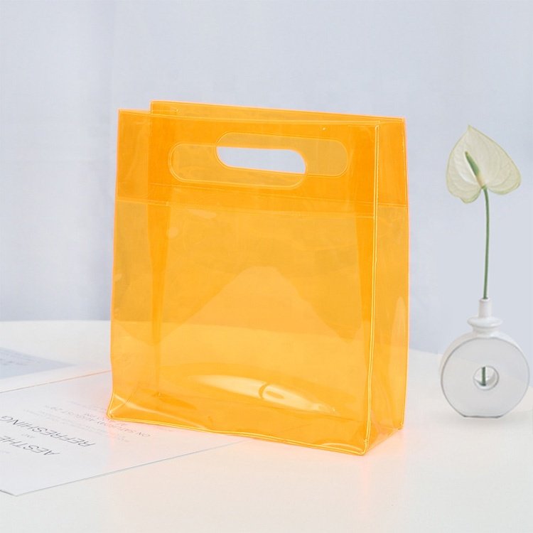 Custom Printed Jelly Handbag PVC Gifts Packaging Bag Custom Logo Plastic Transparent Colorful Shopping Bags