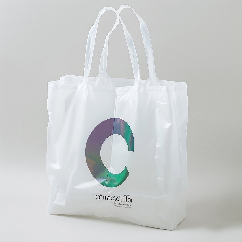 Clear Eco Transparent Frosted Resealable Soft Loop Handle Plastic Shopping Bag With Handle And Logo Printed