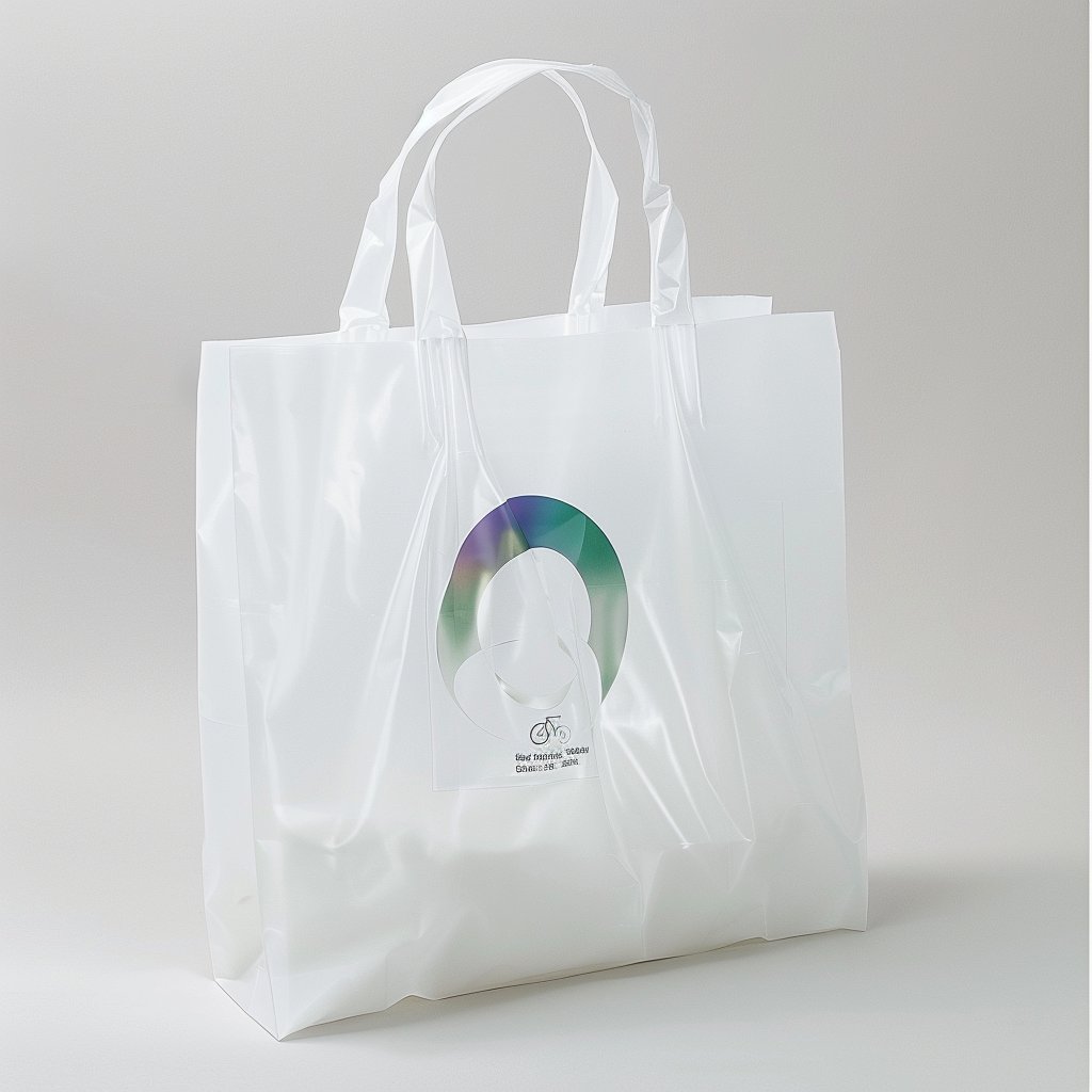 Clear Eco Transparent Frosted Resealable Soft Loop Handle Plastic Shopping Bag With Handle And Logo Printed