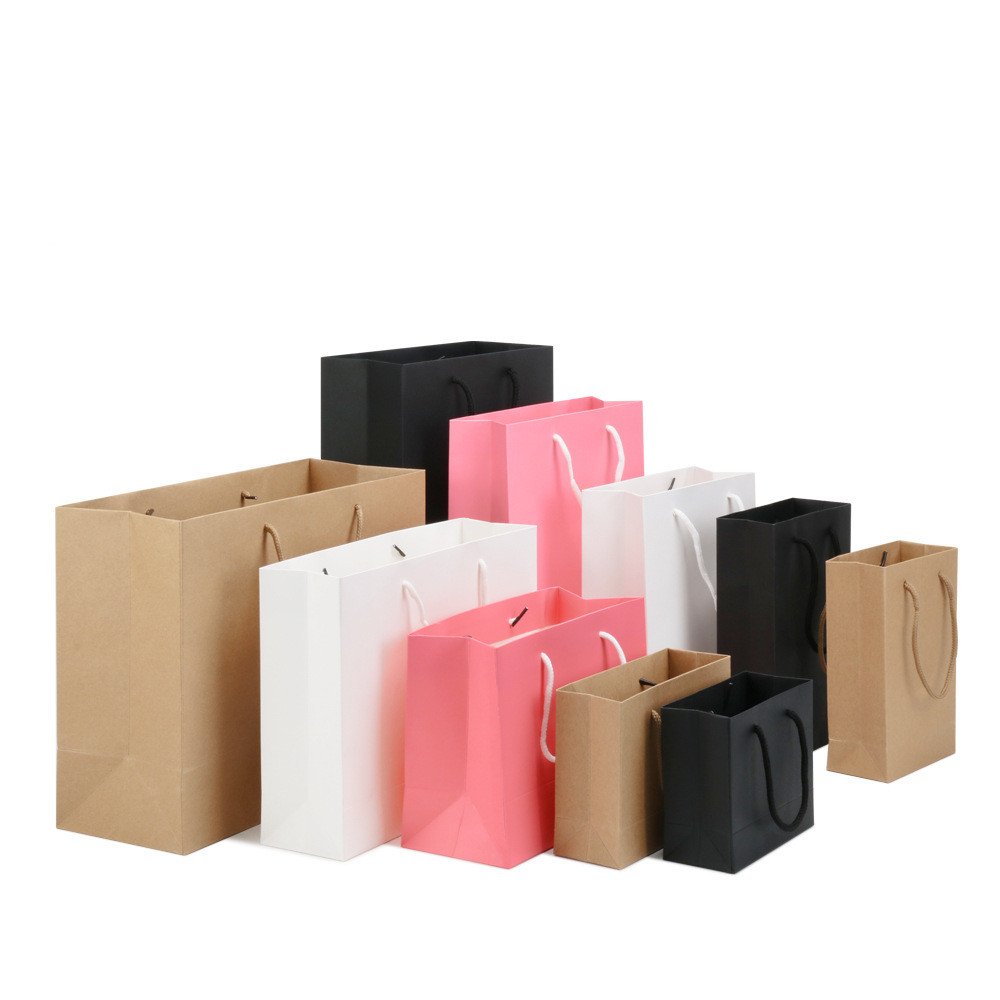 Accept brand logo color customization thickened shopping gift craft paper bags