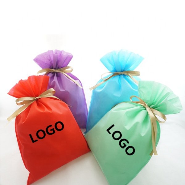 Wholesale Boutique Shopping Bag Drawstring Bags Custom Logo Non Woven Material Gift Bags
