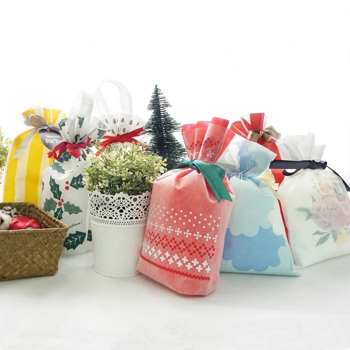 Wholesale Boutique Shopping Bag Drawstring Bags Custom Logo Non Woven Material Gift Bags