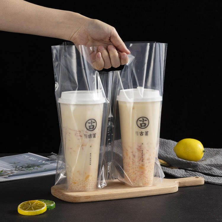 Eco-friendly Clear Transparent Plastic Die Cut Handle Bag Custom Logo For Bulk Retail Small Business Shopping Bag