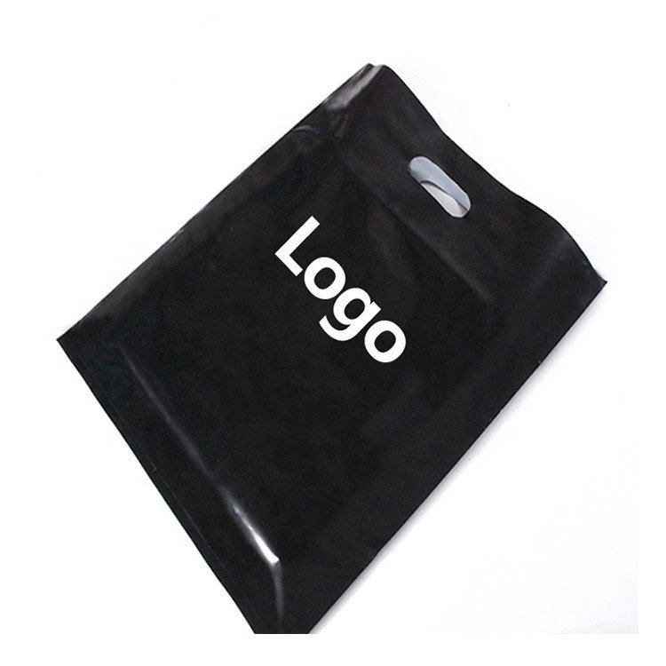 Kinshun Reusable LDPE PE Plastic Shopping Bags with Side Gusset Custom Logo Recyclable Merchandise Bags Clothes Shoes Packing