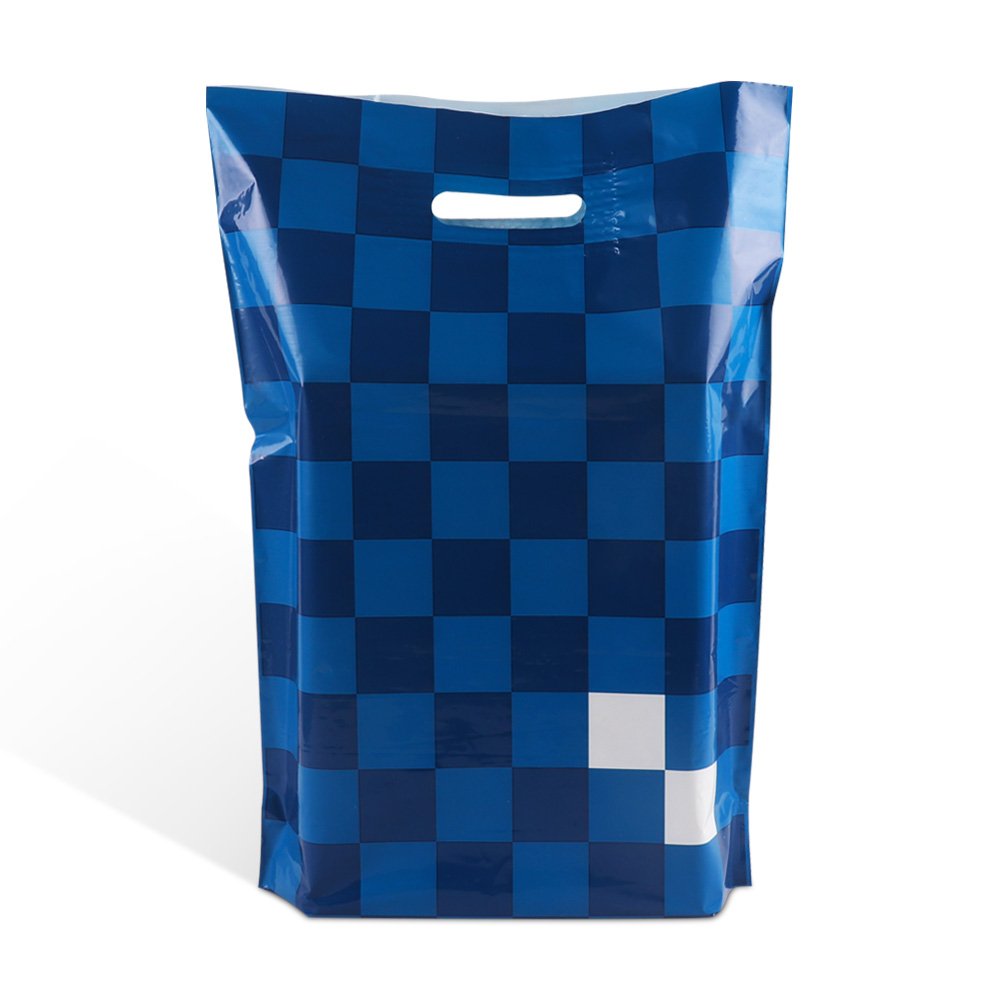 Kinshun Reusable LDPE PE Plastic Shopping Bags with Side Gusset Custom Logo Recyclable Merchandise Bags Clothes Shoes Packing