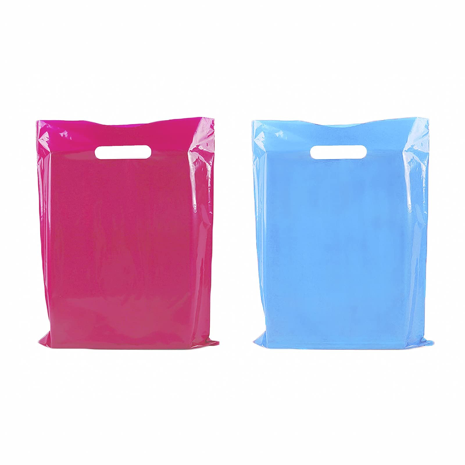 Promotional boutique black custom die cut handle gift plastic shopping bags for clothes with logo