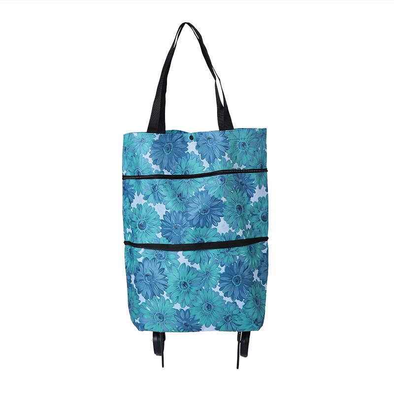 Promotion Portable Washable Folding Grocery Trolley Supermarket Shopping Bag With Wheels