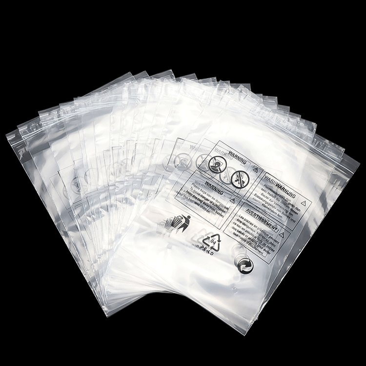 PE Factory wholesale cello plastic bags self seal adhesive plastic poly suffocation warning bags for clothing