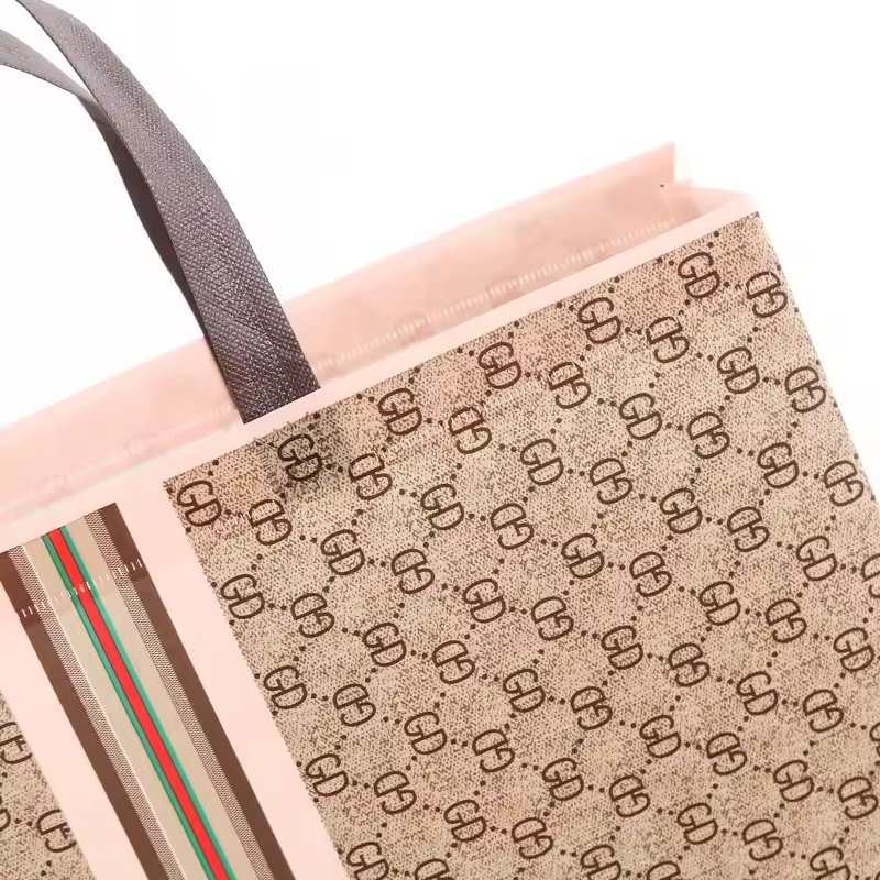 Friendly reusable grocery recycled ecobag pp nonwoven bags laminated shopping bag with custom print logo