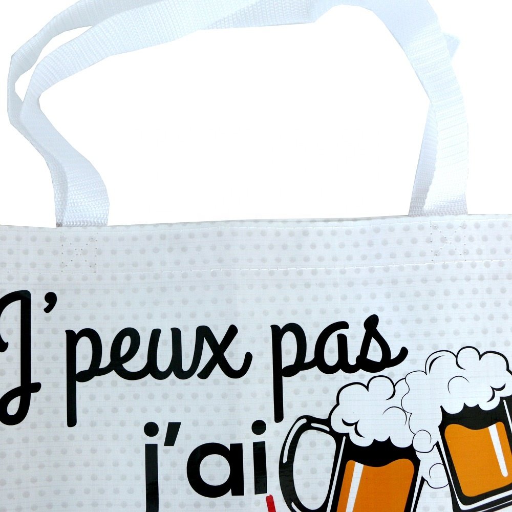France market high quality double sides laminated reusable shopping bag