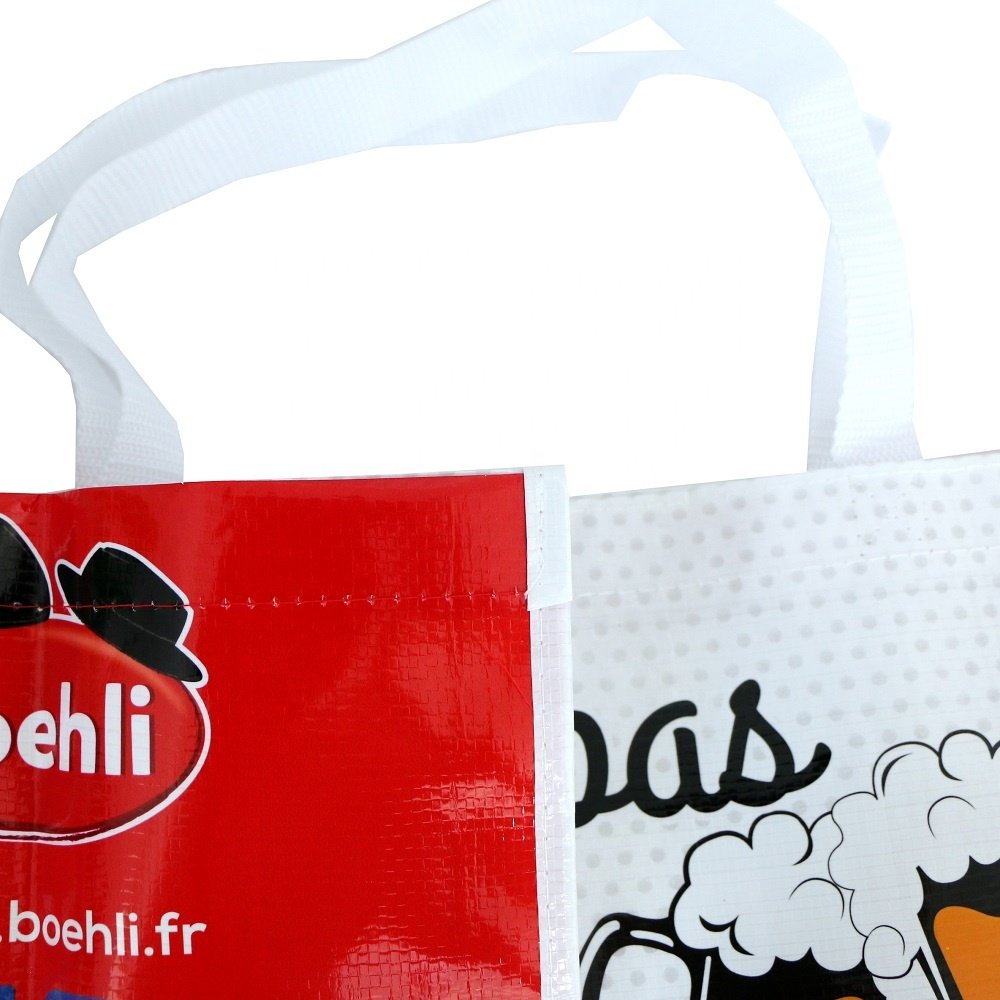 France market high quality double sides laminated reusable shopping bag
