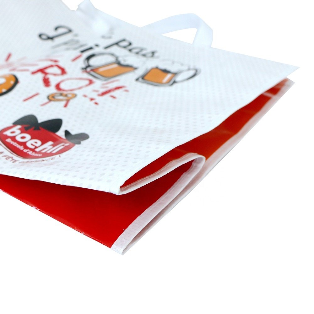 France market high quality double sides laminated reusable shopping bag