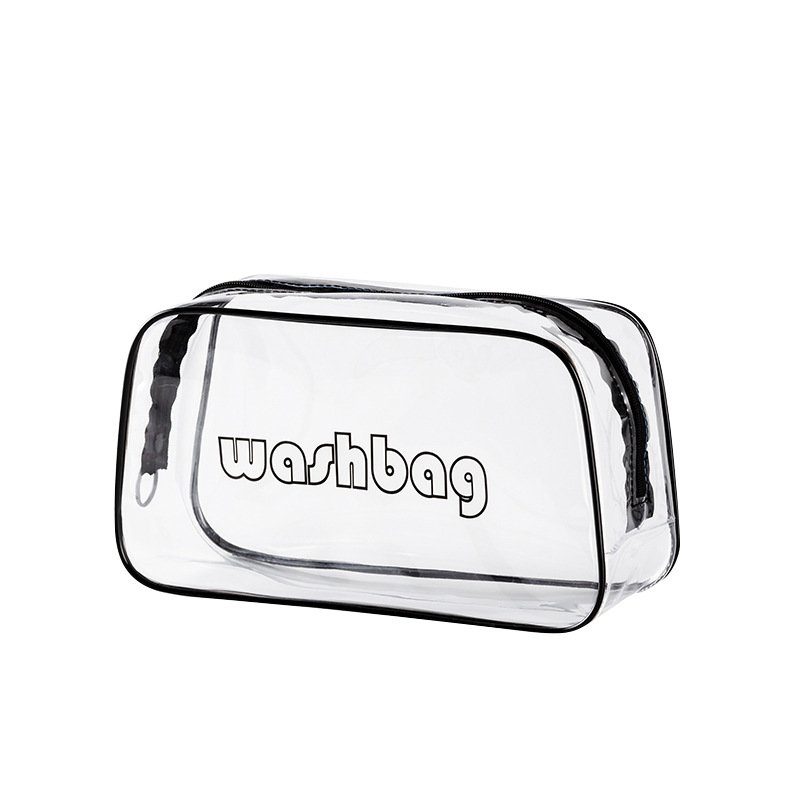 Custom Printing PVC Transparent Cosmetic Pouch Clear Zipper Bag Waterproof Make Up Bag