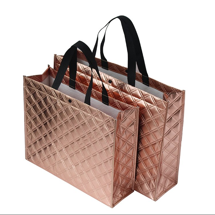 Custom logo printed biodegradable promotional pp non woven tote bags shopping