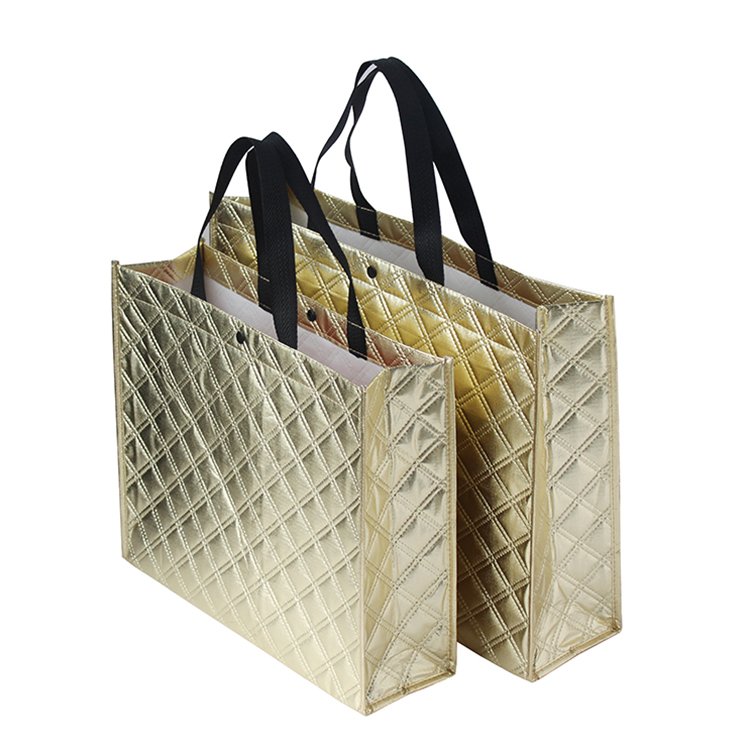 Custom logo printed biodegradable promotional pp non woven tote bags shopping