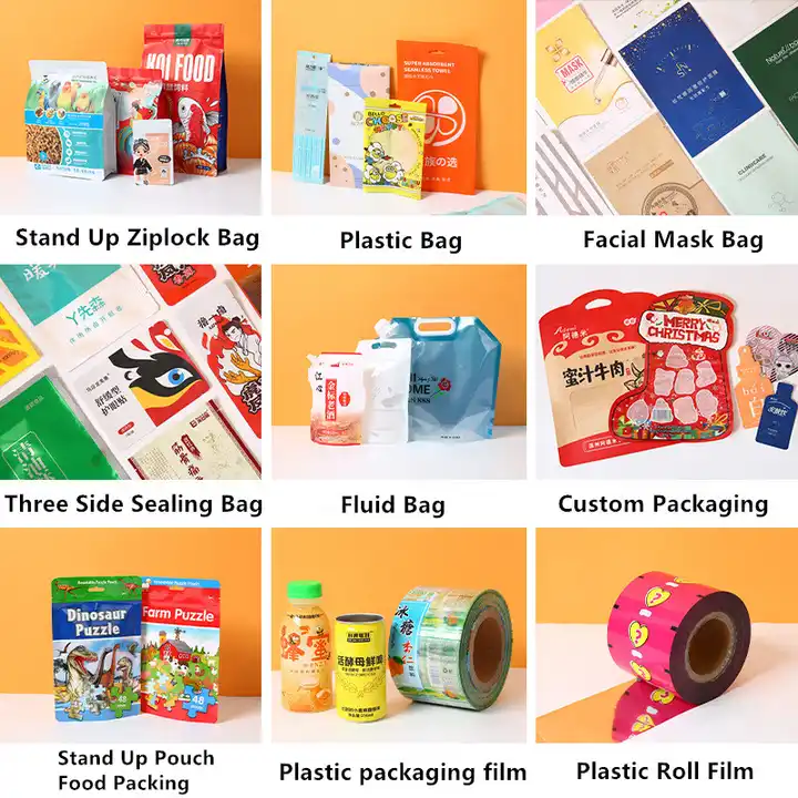 custom zip lock bag with logo resealable pouch plastic packaging bag Aluminum Foil Stand Up Pouch Powder Packaging Bags