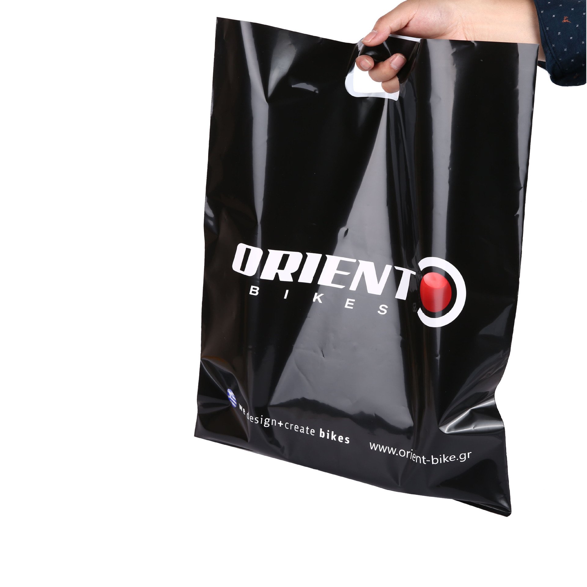 Reusable custom logo printed plastic shopping bag die cut handle packaging T-shirt garment plastic bag for business
