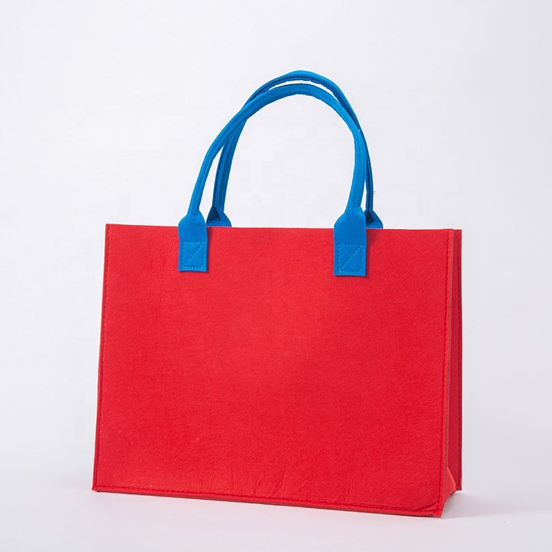 Customised Reusable Grey Ladies Shoulder Felt Bag Eco-friendly Tote/Shoulder Shopping Bag