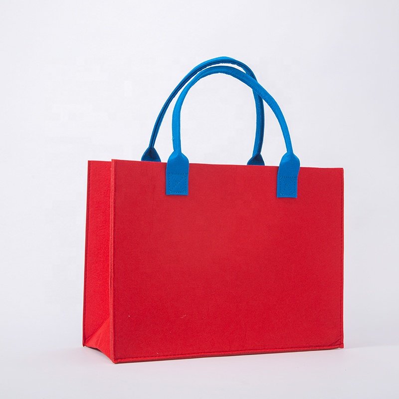 Customised Reusable Grey Ladies Shoulder Felt Bag Eco-friendly Tote/Shoulder Shopping Bag